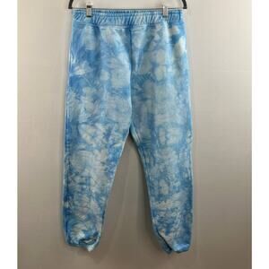 STANDARD ISSUE Blue White Tie-Dye Cotton Fleece Pull On Casual Sweatpant Large L